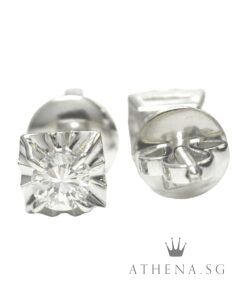 Alternative view of 18K WG SOLITAIRE DIAMOND EARSTUD D2-0.37CTS 1.84G [NETT $798.00]