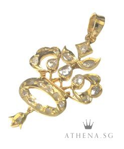 Alternative view of 14K YG ANTIQUE DESIGN INTAN PENDANT 3.57G [NETT $798.00]