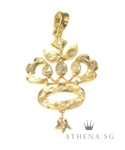 14K YG ANTIQUE DESIGN INTAN PENDANT 3.57G [NETT $798.00]