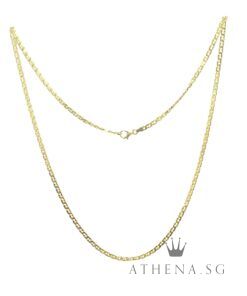 18K YG FLAT CURB DESIGN CHAIN 20.50G [NETT $3,698.00]