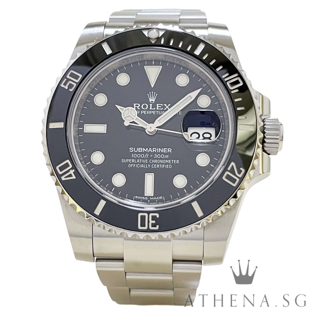 ROLEX OYSTER PERPETUAL DATE CERAMIC SUBMARINER "AN" SERIES "BLACK DIAL" WITH BOX & CERT DATED (07/2019) 116610LN