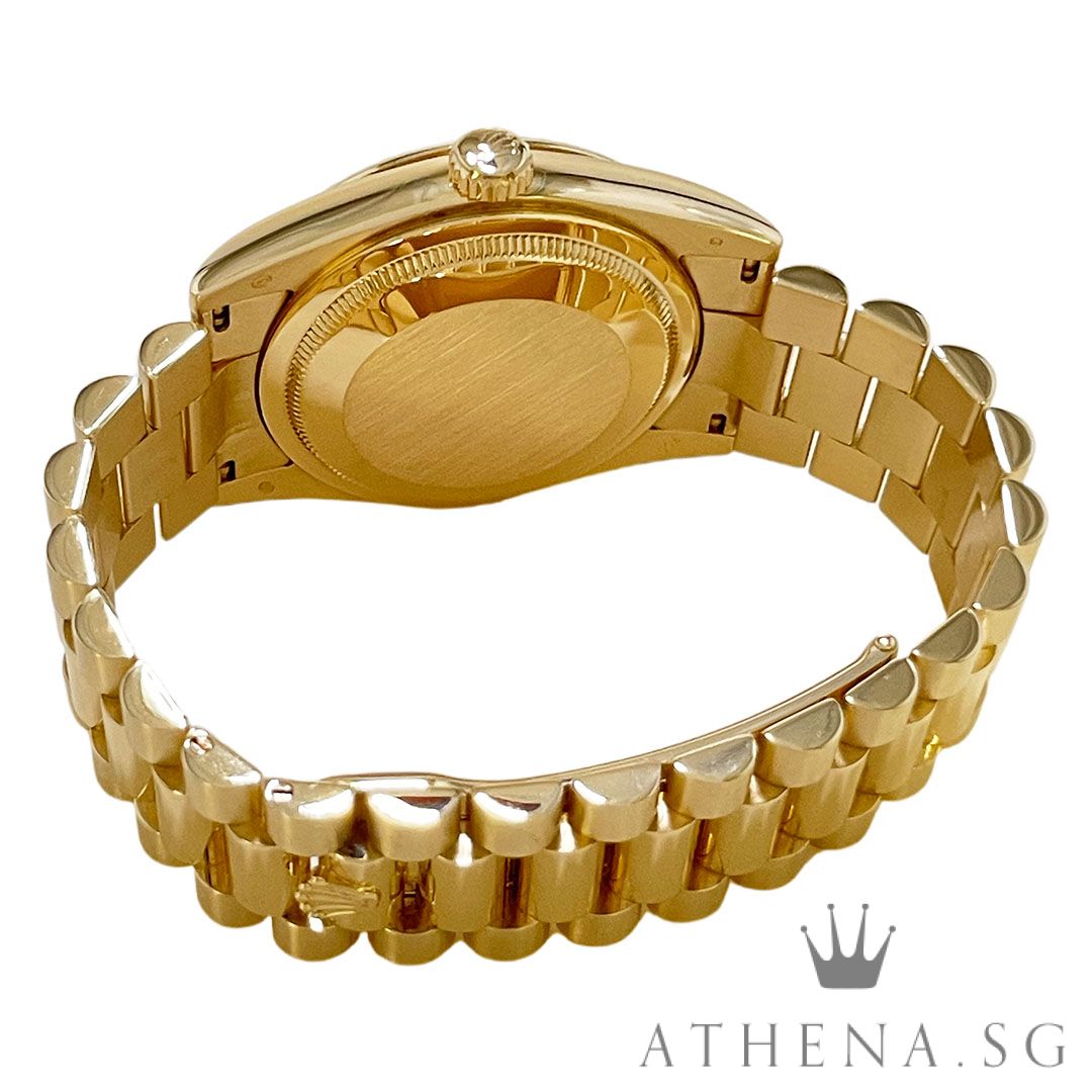 ROLEX 18K YELLOW GOLD OYSTER PERPETUAL DAY-DATE 36MM "M" SERIES "METEORITE DIAMOND DIAL" WITH BOX & CERT DATED (02/2008) 118238 - Image 3