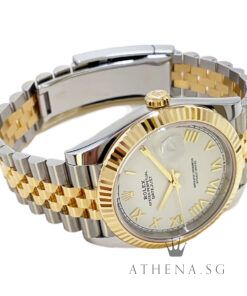 Alternative view of UNWORN!! ROLEX YELLOW ROLESOR OYSTER PERPETUAL DATEJUST 41MM "AN" SERIES "WHITE ROMAN DIAL" WITH BOX & CERT DATED (06/2026) (STILL UNDER AGENT WARRANTY) 126333