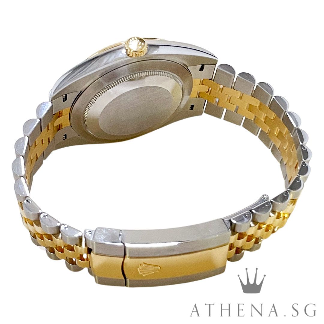 UNWORN!! ROLEX YELLOW ROLESOR OYSTER PERPETUAL DATEJUST 41MM "AN" SERIES "WHITE ROMAN DIAL" WITH BOX & CERT DATED (06/2026) (STILL UNDER AGENT WARRANTY) 126333 - Image 3