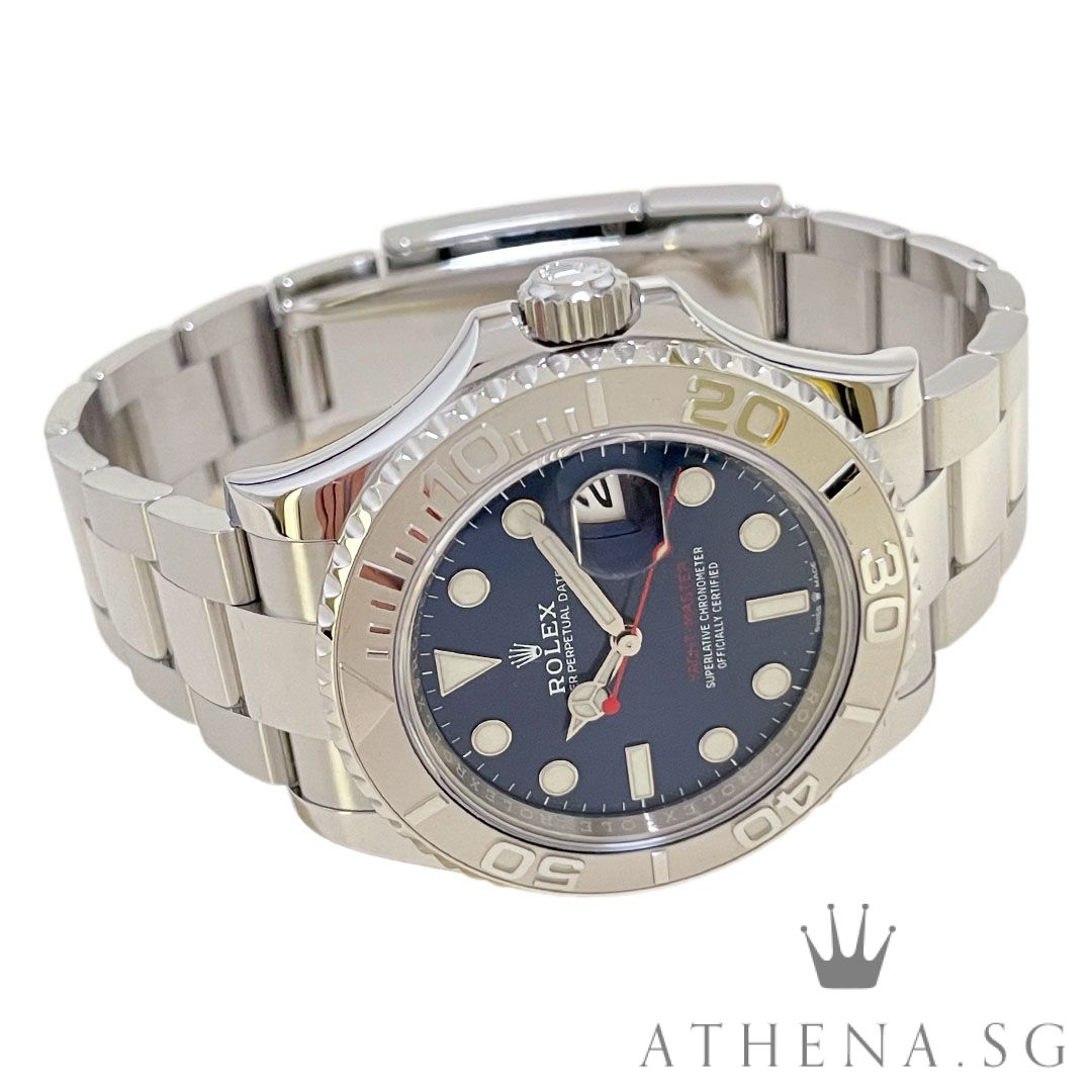 ROLEX ROLESIUM OYSTER PERPETUAL DATE YACHT MASTER 40MM "AN" SERIES "BRIGHT BLUE DIAL" WITH BOX & CERT DATED (05/2022) (STILL UNDER AGENT WARRANTY) 126622 - Image 2