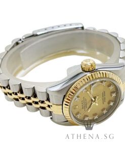 Alternative view of ROLEX 18K HALF YELLOW GOLD OYSTER PERPETUAL LADIES SIZE DATEJUST 26MM “S” SERIES “CHAMPAGNE DIAMOND DIAL” (WATCH ONLY) 69173