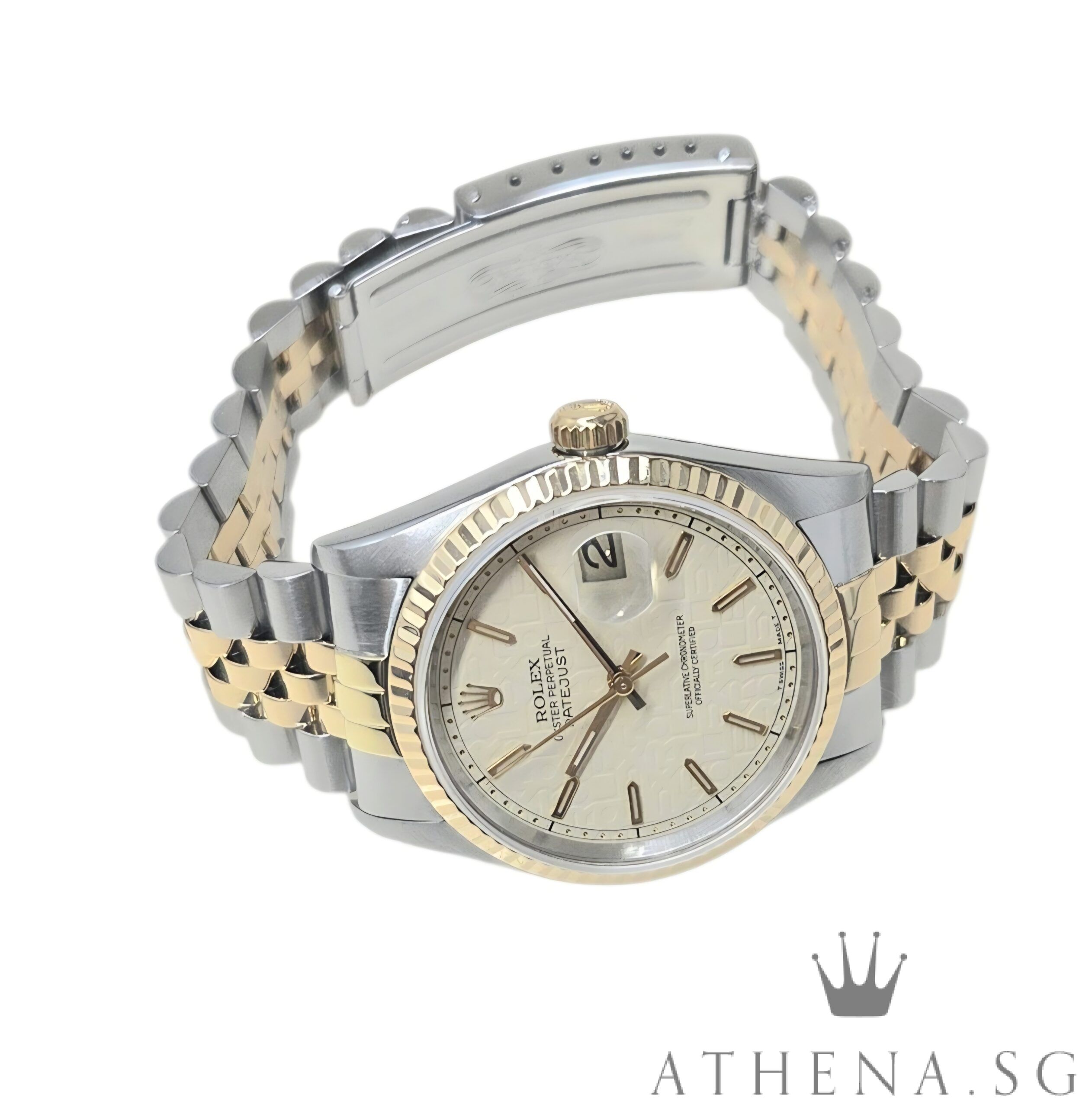 ROLEX 18K HALF GOLD OYSTER PERPETUAL DATEJUST 36 "T" SERIES "CREAM JUBILEE INDEX DIAL" 16233 (WATCH ONLY) - Image 2