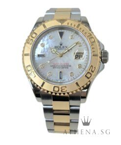 ROLEX 18K YELLOW GOLD ROLESOR MENS OYSTER PERPETUAL DATE YACHT MASTER "Z" SERIES "MOTHER OF PEARL DIAL" WITH BOX & CERT DATED (03/2008) 16623