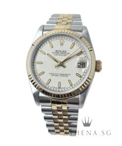 ROLEX 18K HALF YELLOW GOLD OYSTER PERPETUAL MID SIZE DATEJUST 31MM “S” SERIES “CREAM JUBILEE INDEX DIAL” 68273 (WATCH ONLY)