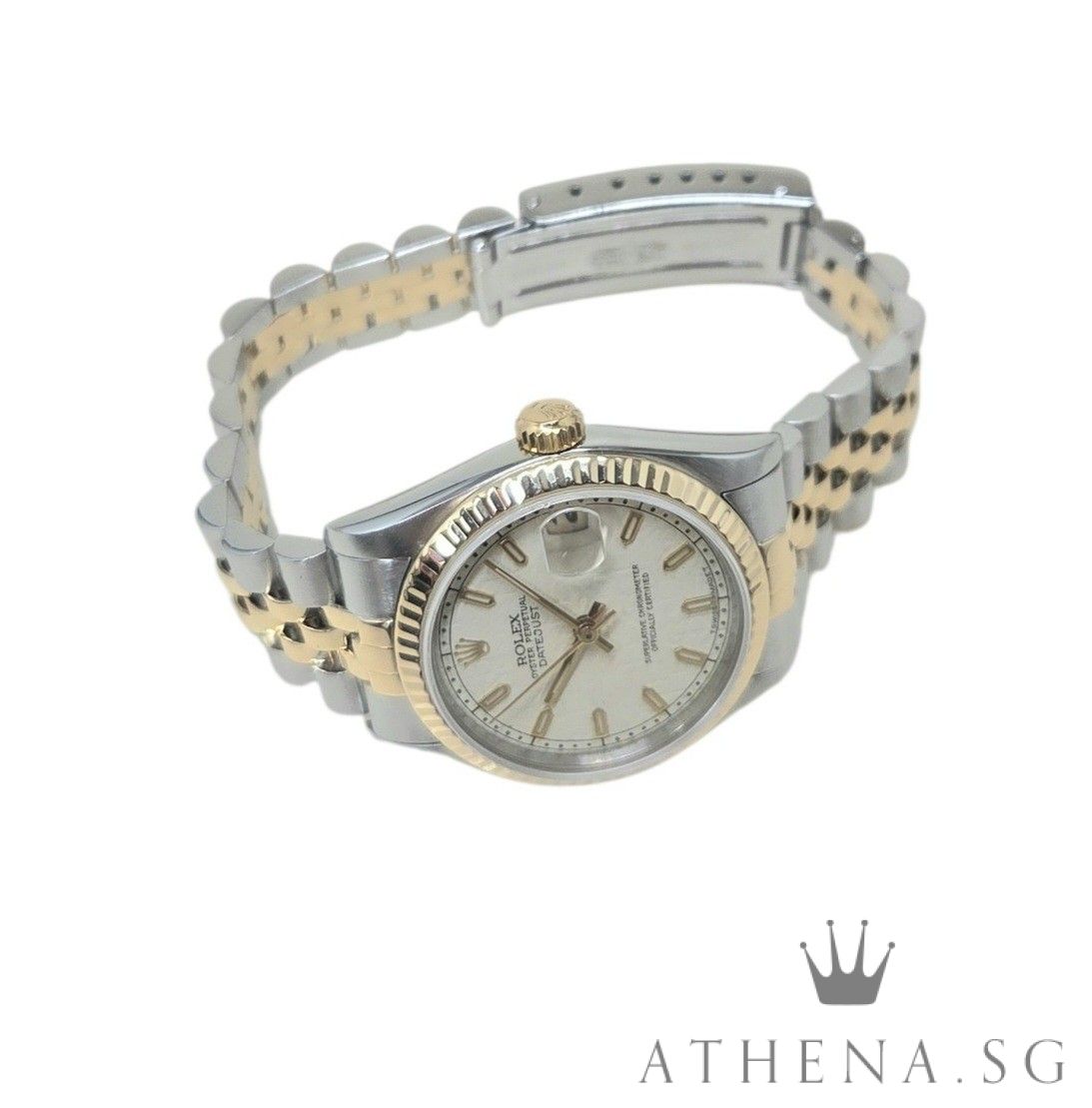 ROLEX 18K HALF YELLOW GOLD OYSTER PERPETUAL MID SIZE DATEJUST 31MM “S” SERIES “CREAM JUBILEE INDEX DIAL” 68273 (WATCH ONLY) - Image 2