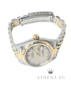 Alternative view of ROLEX 18K HALF YELLOW GOLD OYSTER PERPETUAL LADIES DATEJUST 26 "T" SERIES "CREAM PYRAMID ROMAN DIAL" 69173 (WATCH ONLY)