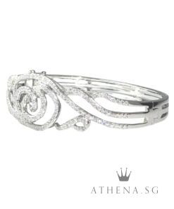 Alternative view of 18K WG FANCY DESIGN DIAMOND BANGLE D219-2.20CTS 21.97G [SIZE: 7.5N"/19CM] [NETT $3,988.00]