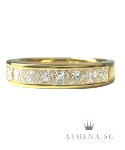 18K YG DIAMOND RING PD8-1.00CTS 7.68G (SIZE 20) [NETT $2,588.00]