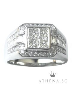 Alternative view of 18K WG DIAMOND RING PD4-0.80CTS D40-0.40CTS TD12-0.24CTS 9.46G (SIZE 24) [NETT $2,888.00]