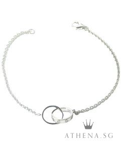 18K WG CATIER BABY LOVE BRACELET ON CHAIN 4.13G (LENGTH 17.5CM) [NETT $2,200.00]