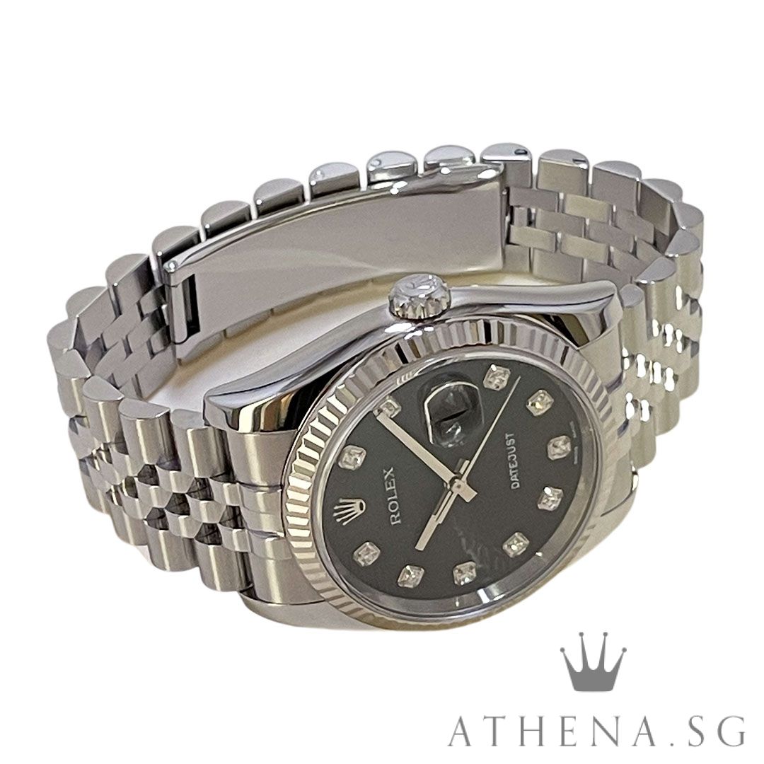 ROLEX OYSTER PERPETUAL DATEJUST 36MM "D" SERIES "BLACK COMPUTER DIAMOND DIAL" (WATCH ONLY) 116234 - Image 2