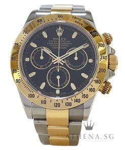 ROLEX YELLOW ROLESOR OYSTER PERPETUAL COSMOGRAPH DAYTONA "G" SERIES "BLACK INDEX DIAL" WITH BOX & CERT DATED (10/2012) 116523