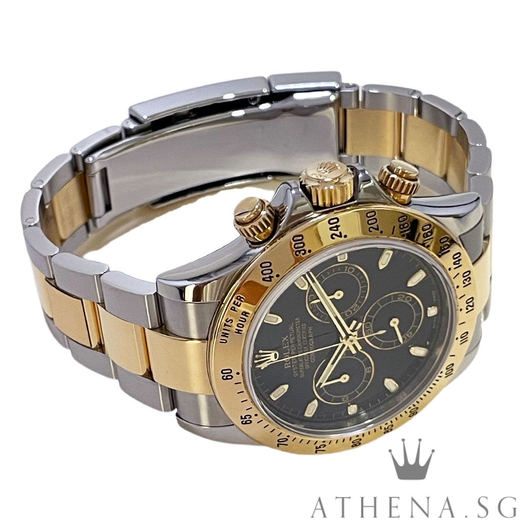 ROLEX YELLOW ROLESOR OYSTER PERPETUAL COSMOGRAPH DAYTONA "G" SERIES "BLACK INDEX DIAL" WITH BOX & CERT DATED (10/2012) 116523 - Image 2