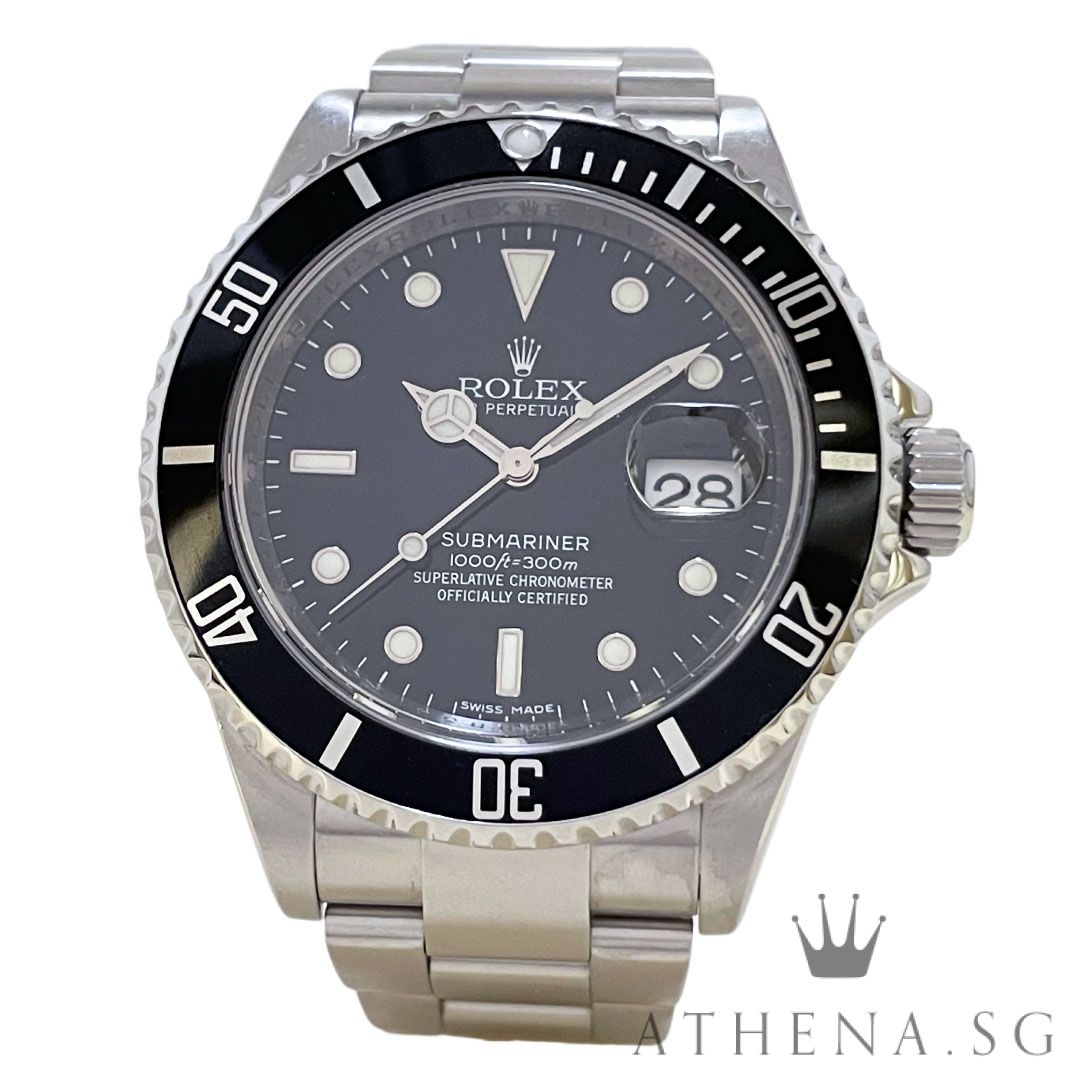 ROLEX OYSTER PERPETUAL SUBMARINER DATE "V" SERIES "BLACK SWISS MADE DIAL" (WATCH ONLY) 16610T
