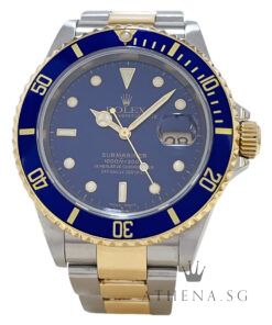 ROLEX 18K HALF YELLOW GOLD ROLESOR OYSTER PERPETUAL SUBMARINER DATE "Y" SERIES "BLUE SWISS MADE DIAL" (WATCH ONLY) 16613