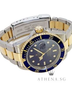 Alternative view of ROLEX 18K HALF YELLOW GOLD ROLESOR OYSTER PERPETUAL SUBMARINER DATE "Y" SERIES "BLUE SWISS MADE DIAL" (WATCH ONLY) 16613