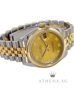Alternative view of ROLEX YELLOW ROLESOR OYSTER PERPETUAL DATEJUST 31MM "D" SERIES "GOLD MOP DIAMOND DIAL" WITH BOX & CERT DATED (08/2007) 178243