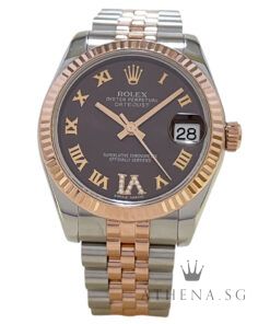ROLEX EVEROSE ROLESOR OYSTER PERPETUAL DATEJUST 31 "AN" SERIES "CHOCOLATE ROMAN VI DIAMOND DIAL" WITH BOX & CERT DATED (08/2014) 178271