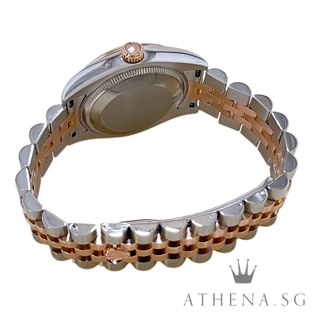 ROLEX EVEROSE ROLESOR OYSTER PERPETUAL DATEJUST 31 "AN" SERIES "CHOCOLATE ROMAN VI DIAMOND DIAL" WITH BOX & CERT DATED (08/2014) 178271 - Image 3