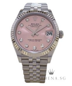ROLEX MID SIZE OYSTER PERPETUAL DATEJUST 31 "AN" SERIES "PINK DIAMOND DIAL" WITH BOX & CERT DATED (05/2024) (STILL UNDER AGENT WARRANTY) 278274