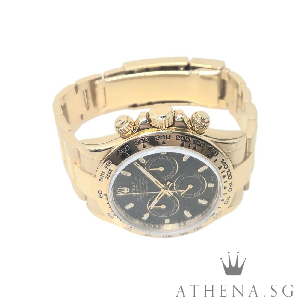 ROLEX 18K YELLOW GOLD OYSTER PERPETUAL COSMOGRAPH DAYTONA "AN" SERIES "BLACK DIAL" 116508 (WATCH ONLY) - Image 2