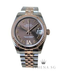 ROLEX EVEROSE ROLESOR OYSTER PERPETUAL DATEJUST 31 "AN" SERIES "CHOCOLATE ROMAN VI DIAMOND DIAL" WITH BOX & CERT DATED (08/2014) 178271