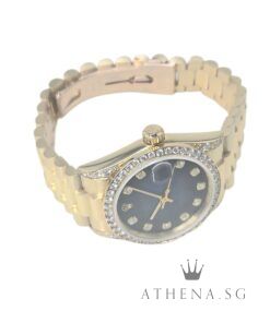 Alternative view of ROLEX 18K YELLOW GOLD MID-SIZE DATEJUST 31MM "N" SERIES WITH ORIGINAL DIAMOND BEZEL & LUGS SETTING " VIGNETTE DIAMOND DIAL" 68158 (WATCH ONLY)