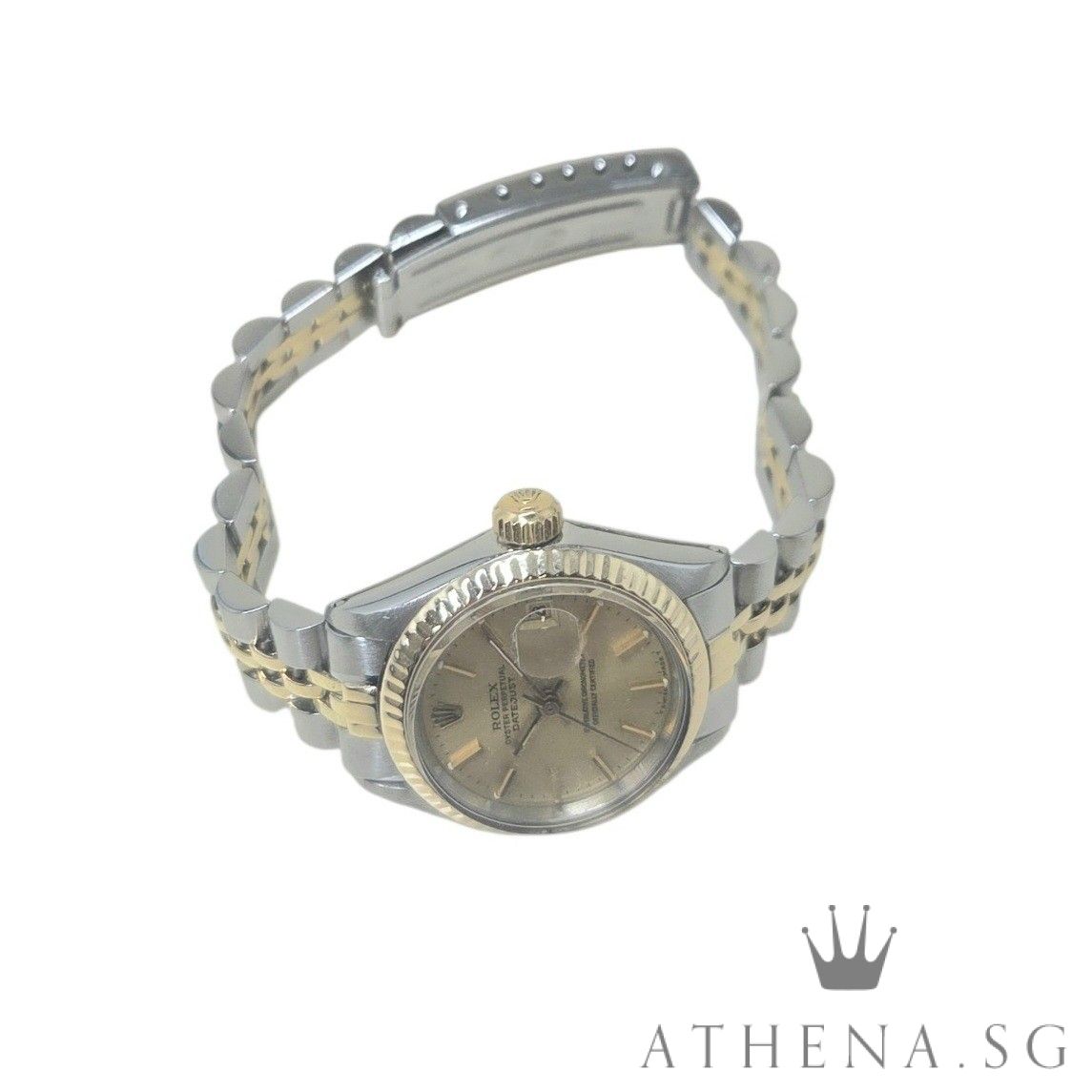 ROLEX 14K HALF YELLOW GOLD OYSTER PERPETUAL LADIES DATEJUST 26MM "3 MILLION" SERIES "CHAMPAGNE INDEX DIAL" 6917 (WATCH ONLY) - Image 2