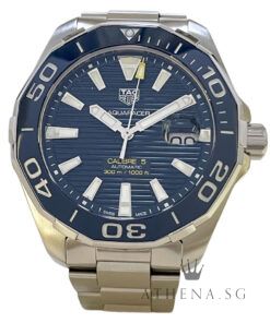 TAG HEUER AQUARACER CALIBRE 5 AUTOMATIC 44MM "BLUE INDEX DIAL" WITH BOX & CERT DATED (12/2016) REF WAY201B