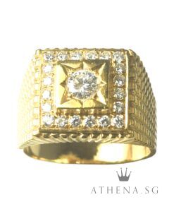 Alternative view of 18K YELLOW GOLD DIAMOND RING D20-0.30CTS 10.32G (SIZE 18) [NETT $3288.00]