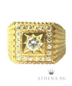 18K YELLOW GOLD DIAMOND RING D20-0.30CTS 10.32G (SIZE 18) [NETT $3288.00]