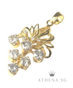 Alternative view of 18K YG GRAPE DESIGN DIAMOND PENDANT D10-1.25CTS 3.33G [NETT $798.00]