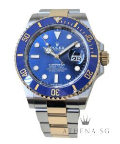 ROLEX YELLOW ROLESOR OYSTER PERPETUAL SUBMARINER DATE 41 "AN" SERIES "BLUE DIAL" WITH BOX & CERT DATED (11/2021) (STILL UNDER AGENT WARRANTY) 126613LB