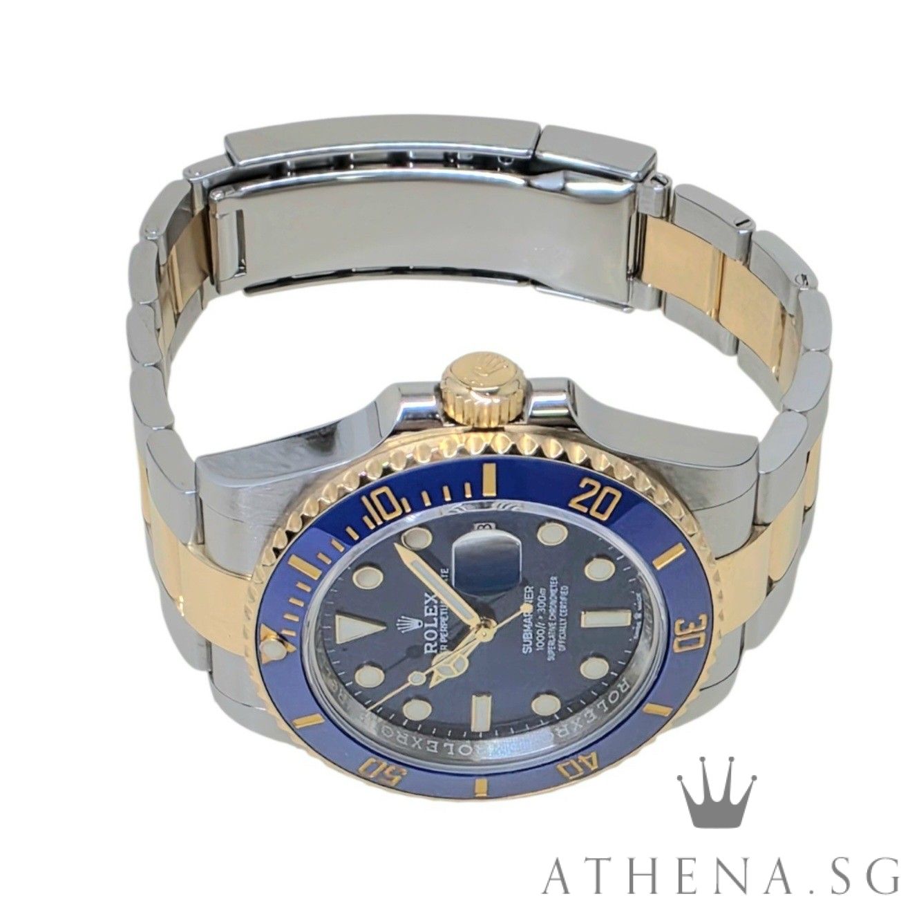 ROLEX YELLOW ROLESOR OYSTER PERPETUAL SUBMARINER DATE 41 "AN" SERIES "BLUE DIAL" WITH BOX & CERT DATED (11/2021) (STILL UNDER AGENT WARRANTY) 126613LB - Image 2
