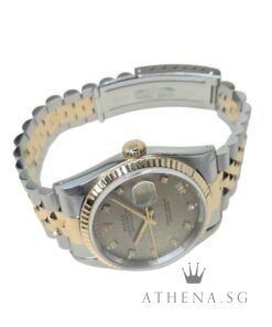 Alternative view of ROLEX HALF YELLOW GOLD ROLESOR OYSTER PERPETUAL DATEJUST 36MM "X" SERIES " GREY JUBILEE DIAMOND DIAL" 16233 (WATCH ONLY)