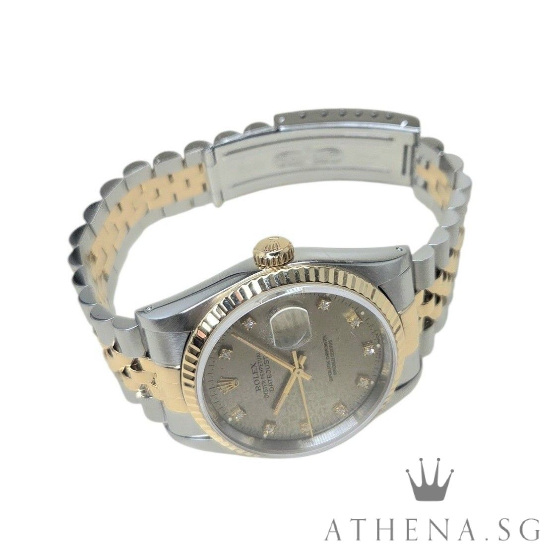 ROLEX HALF YELLOW GOLD ROLESOR OYSTER PERPETUAL DATEJUST 36MM "X" SERIES " GREY JUBILEE DIAMOND DIAL" 16233 (WATCH ONLY) - Image 2