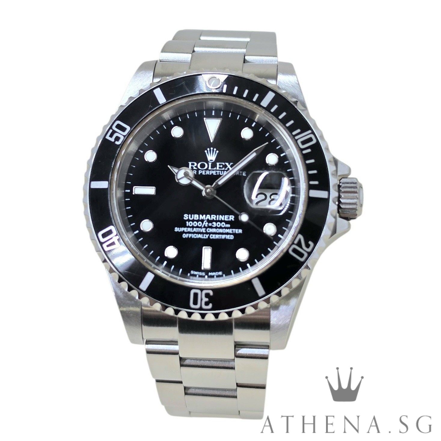 ROLEX OYSTER PERPETUAL SUBMARINER DATE "V" SERIES "SWISS MADE DIAL" 16610 (WATCH ONLY)