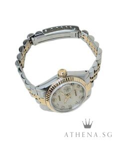 Alternative view of ROLEX 18K HALF YELLOW GOLD OYSTER PERPETUAL LADIES DATEJUST 26 "R" SERIES "CREAM COMPUTER DIAMOND DIAL" 69173 (WATCH ONLY)