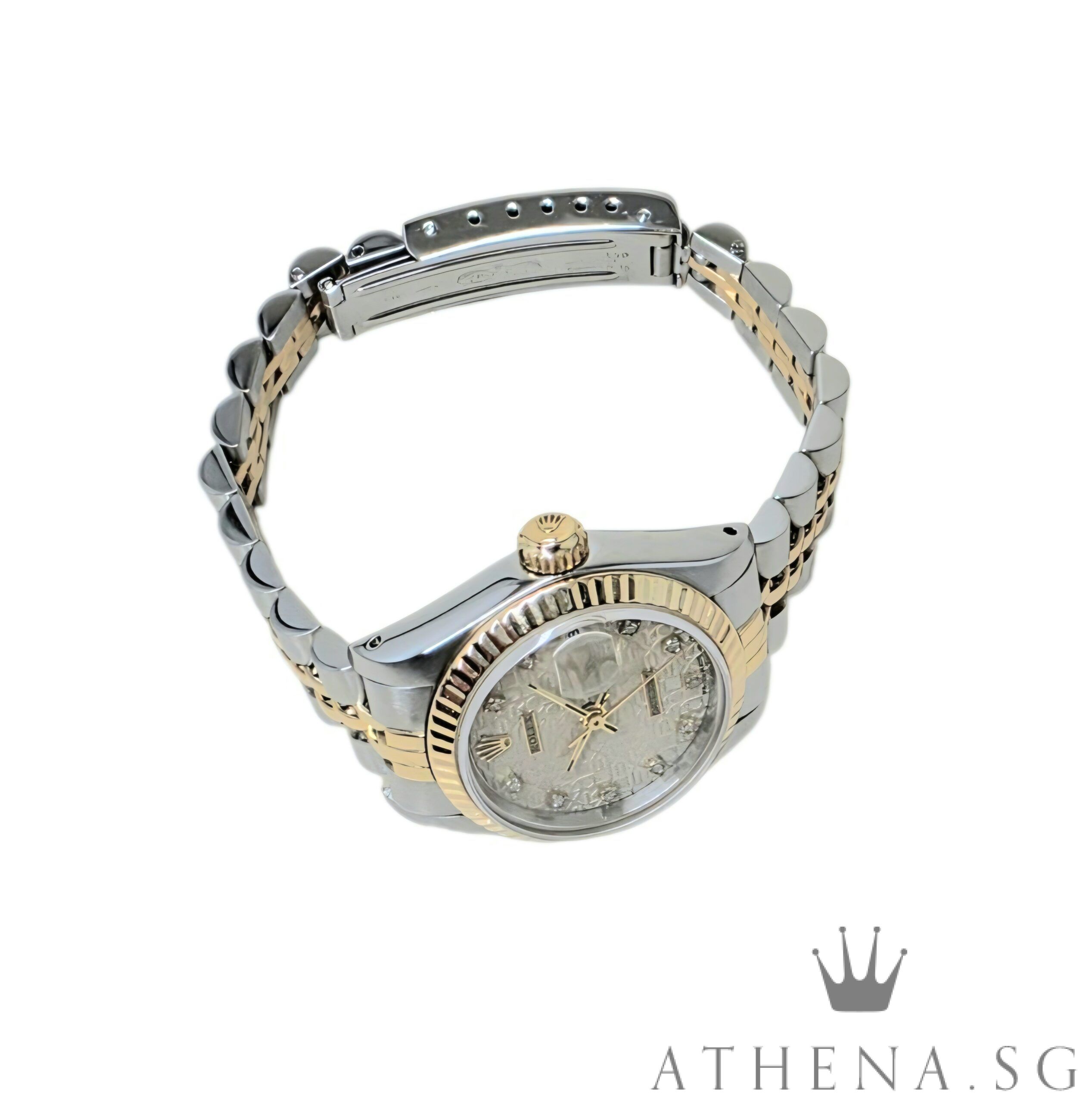 ROLEX 18K HALF YELLOW GOLD OYSTER PERPETUAL LADIES DATEJUST 26 "R" SERIES "CREAM COMPUTER DIAMOND DIAL" 69173 (WATCH ONLY) - Image 2
