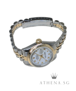 Alternative view of ROLEX 18K HALF YELLOW GOLD OYSTER PERPETUAL LADIES DATEJUST 26 "X" SERIES "WHITE ROMAN DIAL" 69173 (WATCH ONLY)