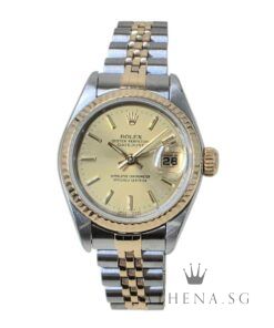 ROLEX 18K YELLOW GOLD ROLESOR OYSTER PERPETUAL DATEJUST 26MM "Y" SERIES " GOLD INDEX DIAL" 79173 (WATCH ONLY)