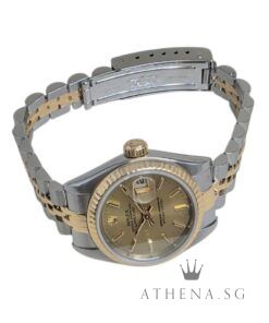 Alternative view of ROLEX 18K YELLOW GOLD ROLESOR OYSTER PERPETUAL DATEJUST 26MM "Y" SERIES " GOLD INDEX DIAL" 79173 (WATCH ONLY)