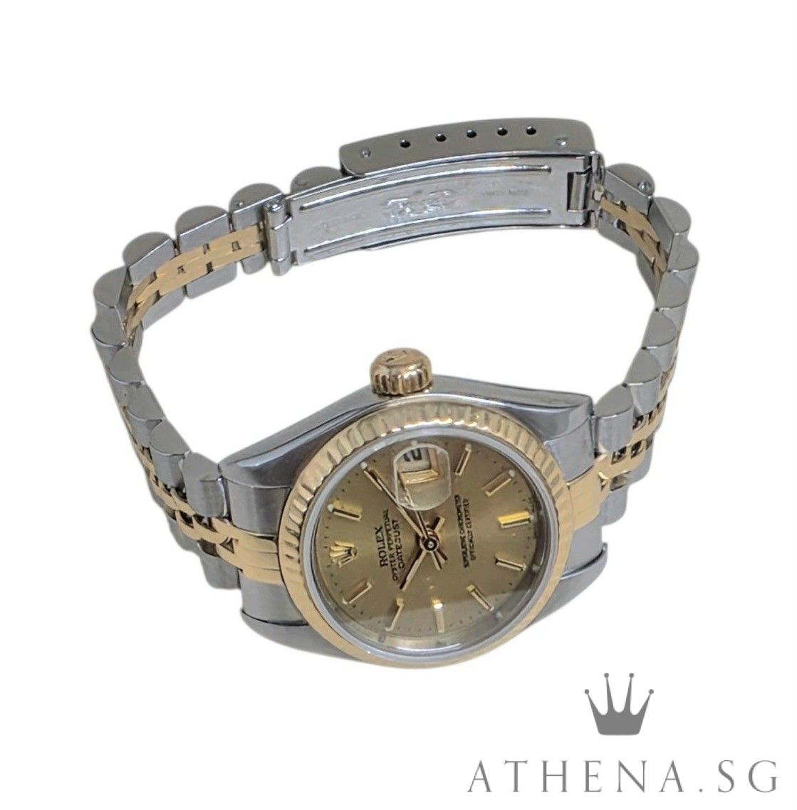 ROLEX 18K YELLOW GOLD ROLESOR OYSTER PERPETUAL DATEJUST 26MM "Y" SERIES " GOLD INDEX DIAL" 79173 (WATCH ONLY) - Image 2