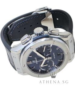 Alternative view of HUBLOT CLASSIC FUSION CHRONOGRAPH TITANIUM 45MM "BLUE SUNRAY DIAL" WITH BOX & CERT DATED (04/2015) 521.NX.7170.LR [RETAIL PRICE $16,400 SGD]