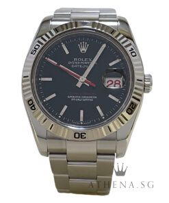 ROLEX MENS OYSTER PERPETUAL DATEJUST TURN-O-GRAPH "F" SERIES "BLACK INDEX DIAL" (WATCH ONLY) 116264